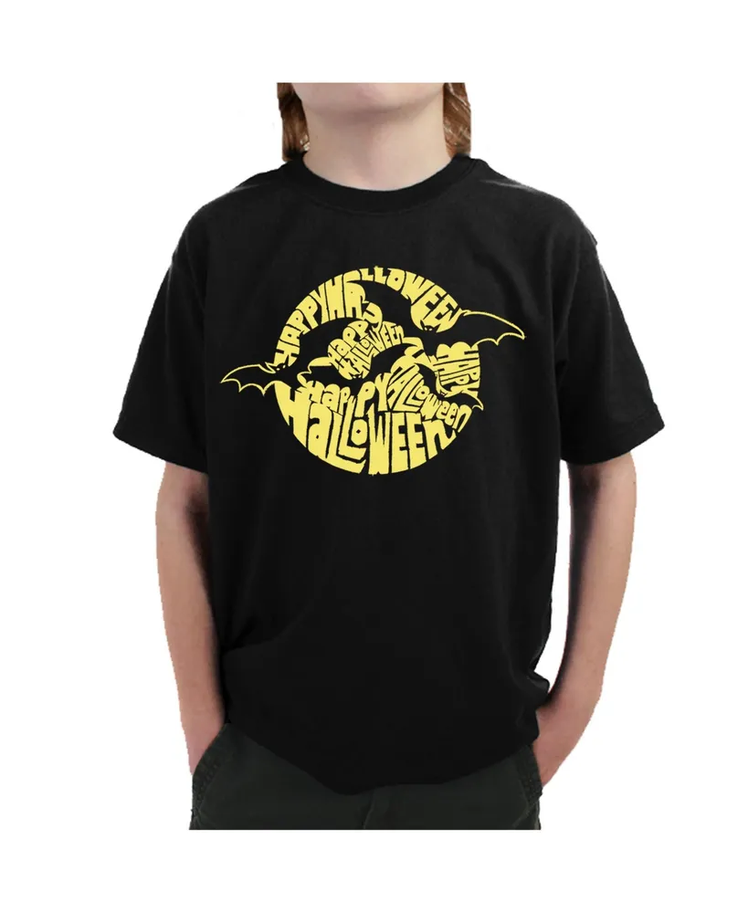 Boy's Child Word Art T-shirt - Halloween Bats