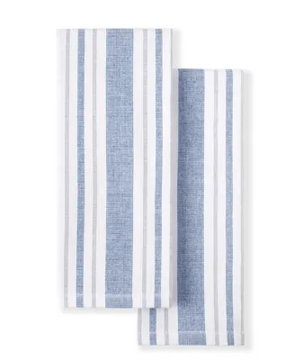 Martha Stewart Morris Stripe Dual Purpose Kitchen Towel 2-Pack Set, 16" x 28"