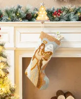 Glitzhome 20" L Hooked Stocking, Angel