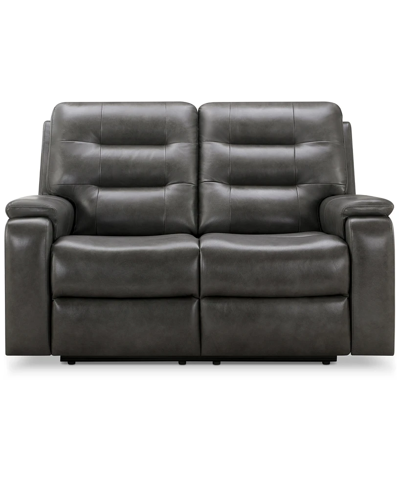 Abbyson Living Waylen 59" Top-Grain Leather Manual Reclining Loveseat