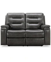 Abbyson Living Waylen 59" Top-Grain Leather Manual Reclining Loveseat