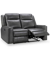 Abbyson Living Rhodes 60" Top-Grain Leather Manual Reclining Loveseat