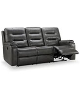 Abbyson Living Waylen 81.5" Top-Grain Leather Manual Reclining Sofa