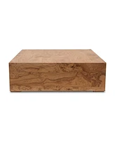 Nash 40" Burl Wood Veneer Square Coffee Table