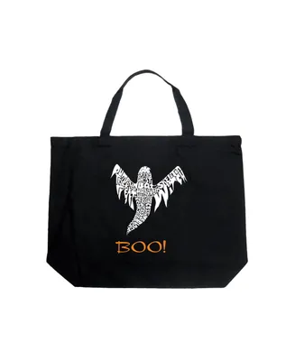 La Pop Art Halloween Ghost - Large Word Tote Bag