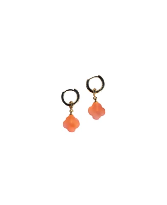 seree Harvest — Clover Jade stone charm earrings