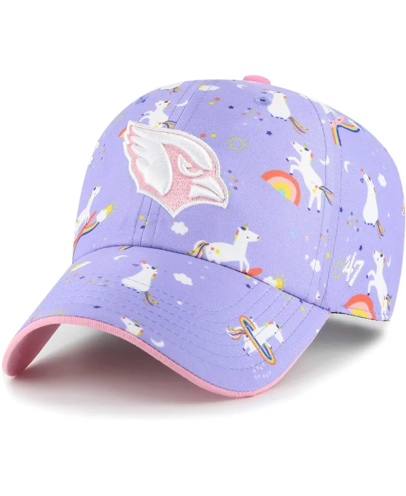 Girls Preschool '47 Brand Lavender Arizona Cardinals Unicorn Clean Up Adjustable Hat