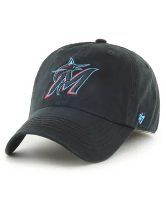 Men's '47 Brand Black Miami Marlins Franchise Logo Fitted Hat
