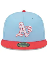 Men's New Era Light Blue, Red Oakland Athletics Spring Color Two-Tone 59FIFTY Fitted Hat