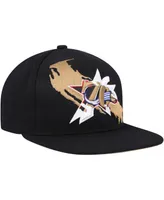 Men's Mitchell & Ness Black Philadelphia 76ers Paint By Numbers Snapback Hat