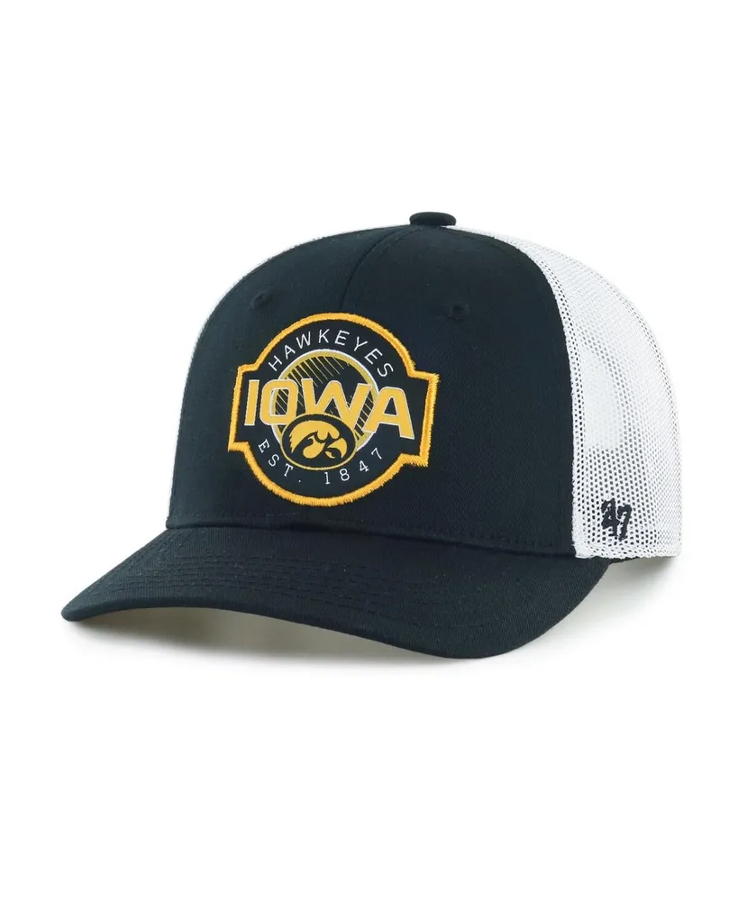 Big Boys and Girls '47 Brand Black Iowa Hawkeyes Scramble Trucker Adjustable Hat
