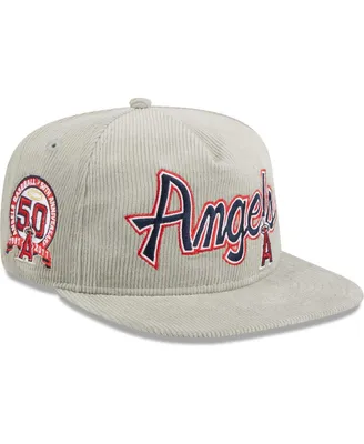 Men's New Era Gray Los Angeles Angels Corduroy Golfer Adjustable Hat
