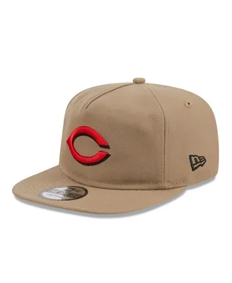 Men's New Era Khaki Cincinnati Reds Golfer Adjustable Hat