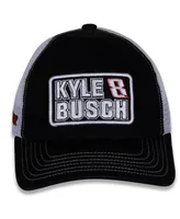 Women's Checkered Flag Sports Black, White Kyle Busch Name and Number Patch Adjustable Hat