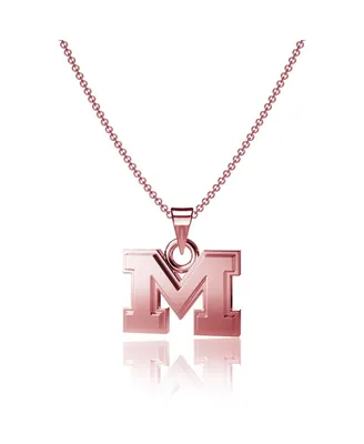 Women's Dayna Designs Michigan Wolverines Rose Gold Pendant Necklace - Rose Gold