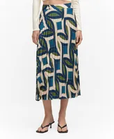 Mango Women's Printed Pleated Skirt