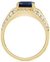 Men's Lab Created Blue Sapphire (6-1/4 ct. t.w.) & Lab-Created Diamond (1-1/4 ct. t.w.) Ring in 10k Gold