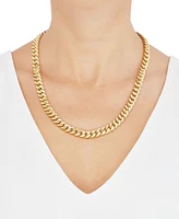 Polished Curb Chain Necklace 22" in 10K Yellow Gold