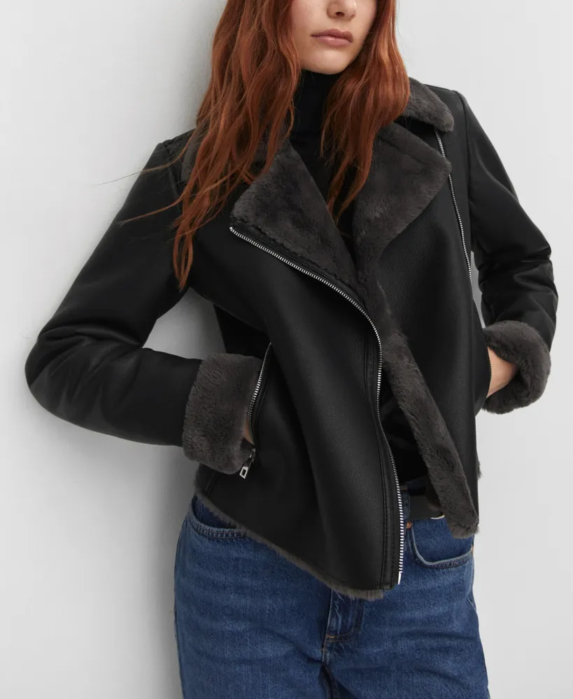 Mango Women's Faux Shearling-Lined Jacket