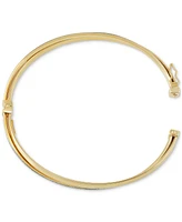 Italian Gold Glitter Crossover Bangle Bracelet in 10k Gold