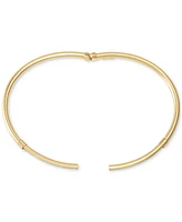 Italian Gold Glitter Polished Bypass Bangle Bracelet in 10k Gold