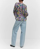 Mango Women's Floral Textured Blouse