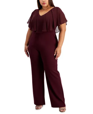 Connected Plus Size Overlay Jumpsuit