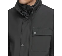 Marc New York Men's Harcourt Car Coat with an Attached Self Fabric Bib