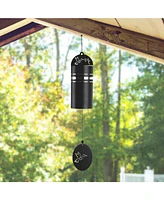 22" Long Metal Black Tube Hummingbird Wind Chime