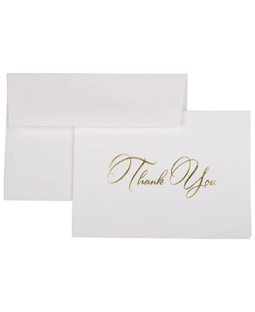 Jam Paper Blank Thank You Cards Set - Thank You Cards - Bright Cards with Script - 104 Cards 100 Matching Envelopes