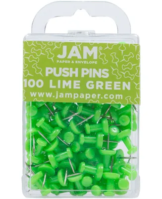 Jam Paper Colorful Push Pins - 100 Per Pack