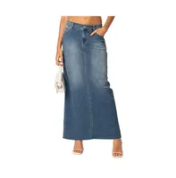 Women's Elowyn slitted denim maxi skirt