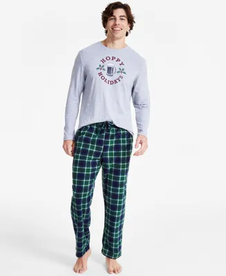 Club Room Men's Plaid Fleece Pajama Top & Pants Set, Created for Macy's