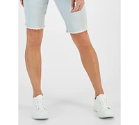 Style & Co Petite Raw-Edge Denim Bermuda Shorts, Created for Macy's