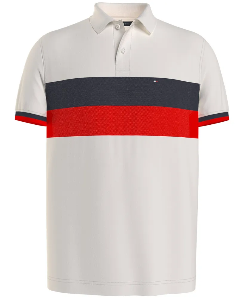 Hilfiger Men\'s Shirt Hawthorn Polo Mall Short-Sleeve Micro Colorblocked Bubble Tommy |