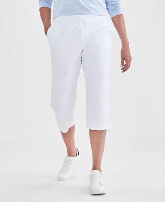 Style & Co Petite Solid-Knit Mid-Rise Capri Pants, Created for Macy's