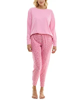 Roudelain Women's 2-Pc. Waffle-Knit Jogger Pajamas Set