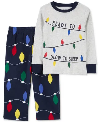 Carter's Toddler Holiday Lights Glow Pajama Top and Fleece Pajama Pants, 2 Piece Set