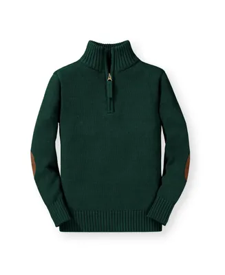Hope & Henry Boys Organic Half Zip Pullover Sweater with Elbow Patches