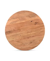 Eske 35.5" Acacia Wood Round Storage Coffee Table