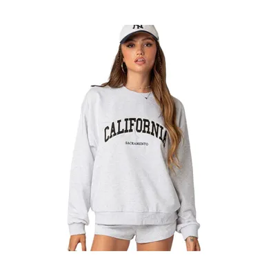 California girl oversized sweatshirt - Gray