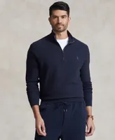 Polo Ralph Lauren Men's Big & Tall Mesh-Knit Cotton Quarter-Zip Sweater