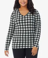 Cuddl Duds Plus Softwear Long-Sleeve V-Neck Top