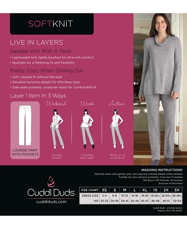 Cuddl Duds womens Fleecewear with stretch leggings size Medium 10-12  Charcoal