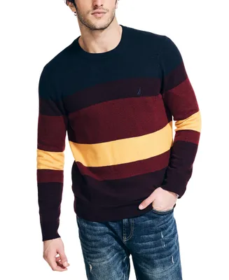 Nautica Men's Textured Striped Crewneck Sweater