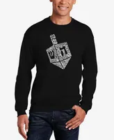 La Pop Art Men's Hanukkah Dreidel Word Crewneck Sweatshirt