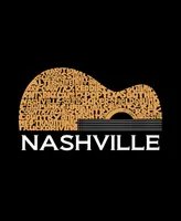 La Pop Art Men's Nashville Guitar Word Crewneck Sweatshirt