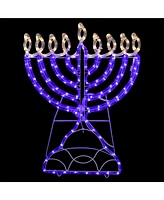 150 Clear and Blue Led Hanukkah Menorah Rope Lights, 1.4 Feet White Wire