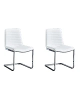 Best Master Furniture Blanca 34" Faux Leather Dining Chairs