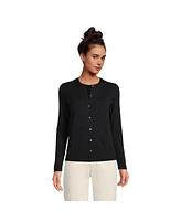 Lands' End Women's Fine Gauge Cotton Cardigan Sweater